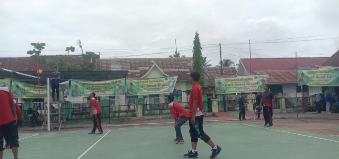 Semarak HAB ke-80 Kemenag Batang Hari: Tim Voli Putra MTsN 8 Tampil Penuh Antusias
