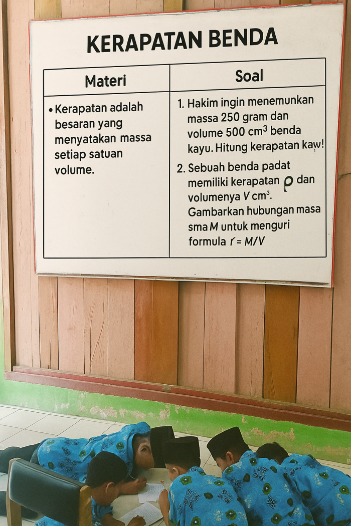 Siswa MTsN 8 Batang Hari Antusias Pelajari Kerapatan Benda