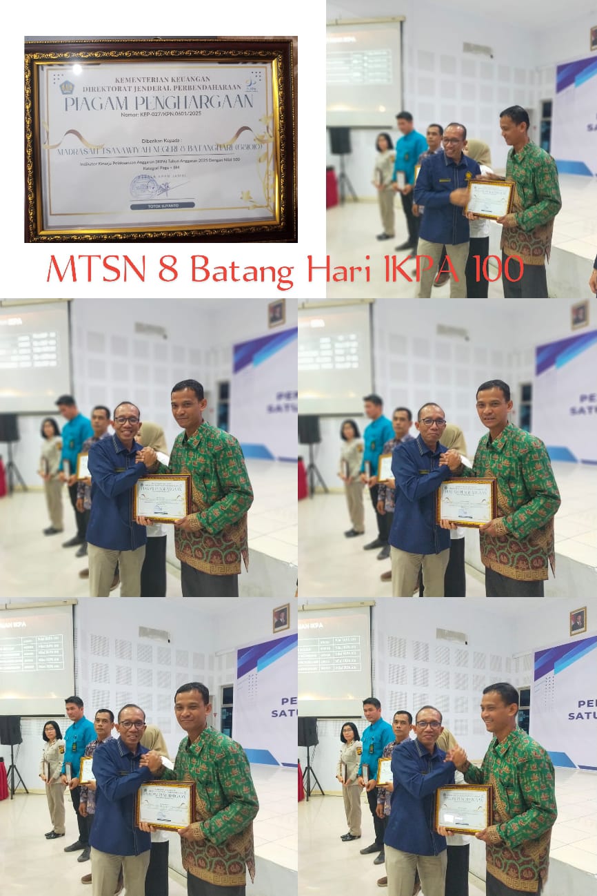 MTsN 8 Batang Hari Raih Penghargaan Bergengsi untuk Capaian Nilai IKPA 100