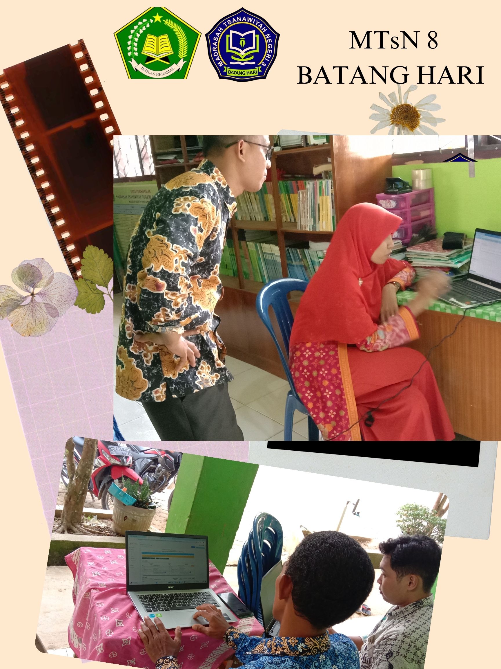 Guru PNS dan P3K di MTsN 8 Batang Hari lembur menyelesaikan penyusunan Sasaran Kinerja Pegawai (SKP) untuk tahun 2024.