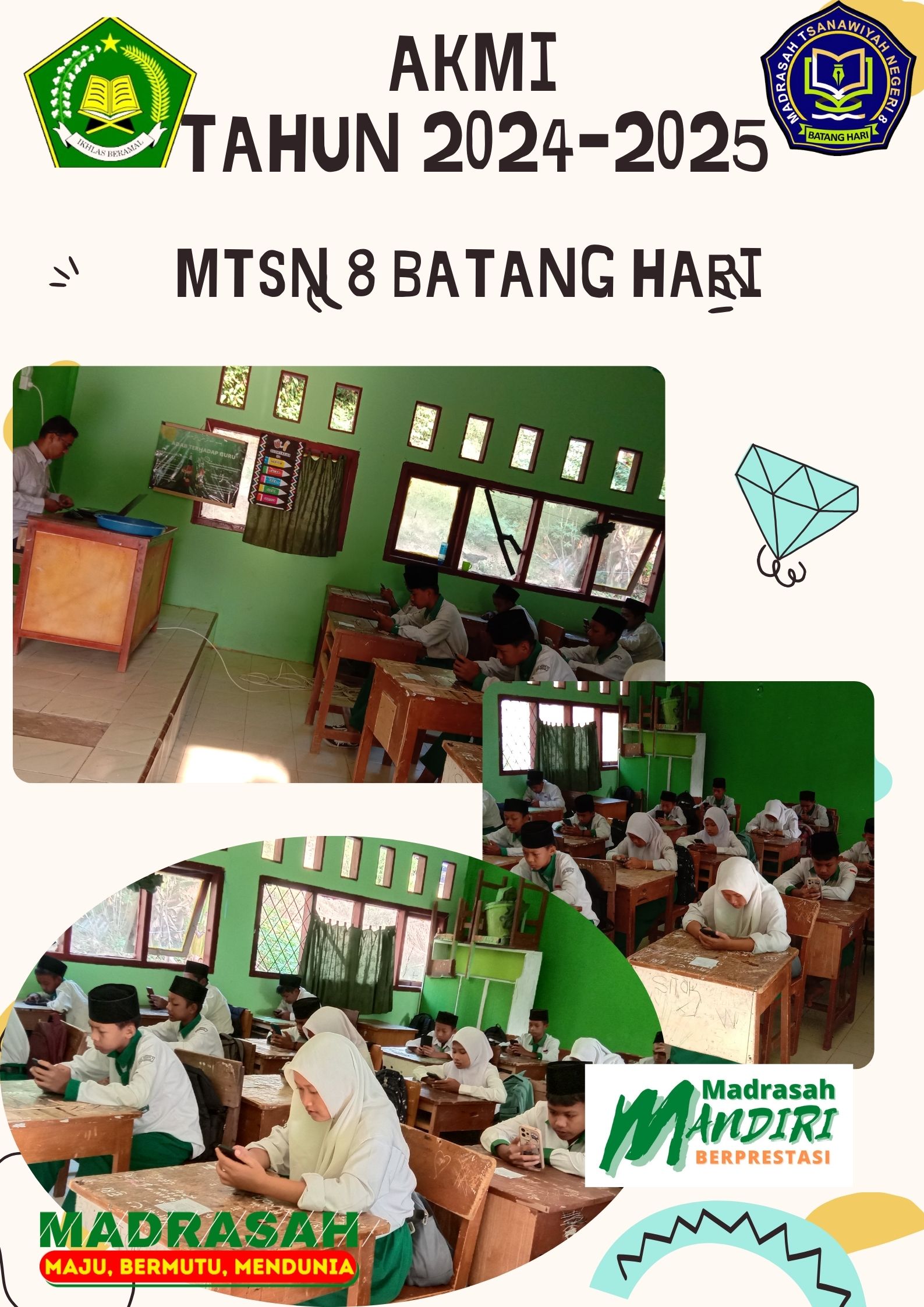 Perdana MTsN 8 Batang Hari Melaksanakan AKMI 
