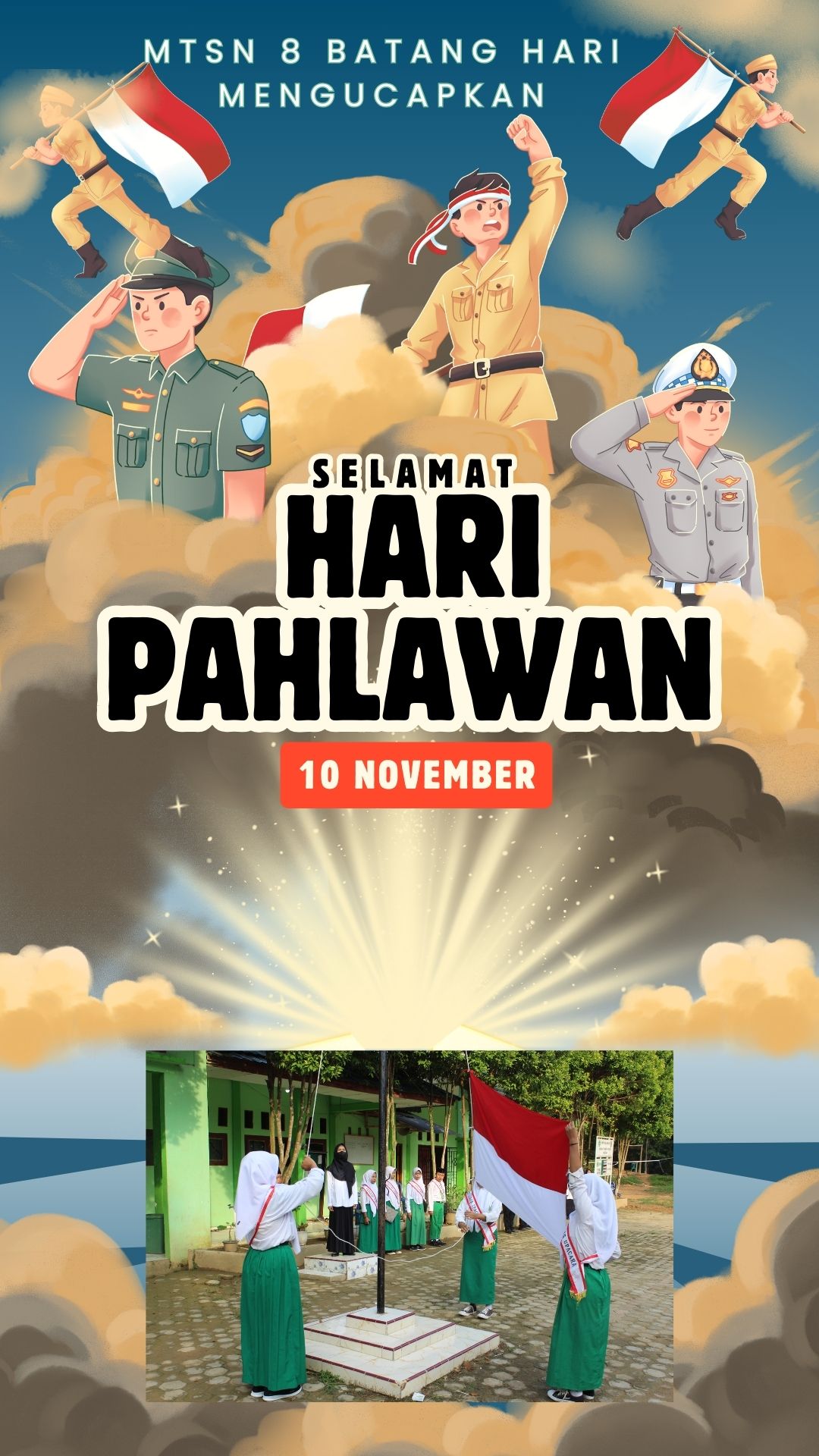Upacara Peringatan Hari Pahlawan di MTsN 8 Batanghari